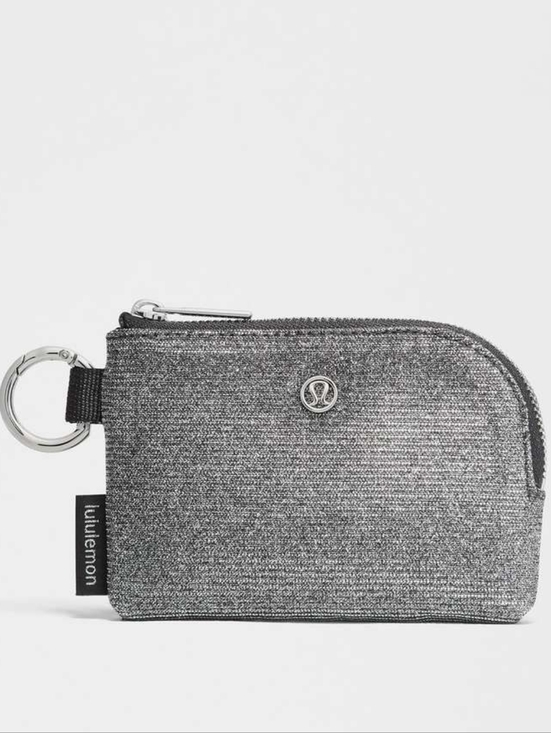 lululemon athletica Handbags - Lululemon Glitter Dark Silver Graphite Gray Clippable Card Pouch Wallet